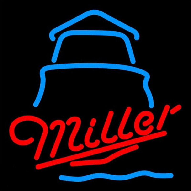 Miller Day Lighthouse Beer Sign Neontábla