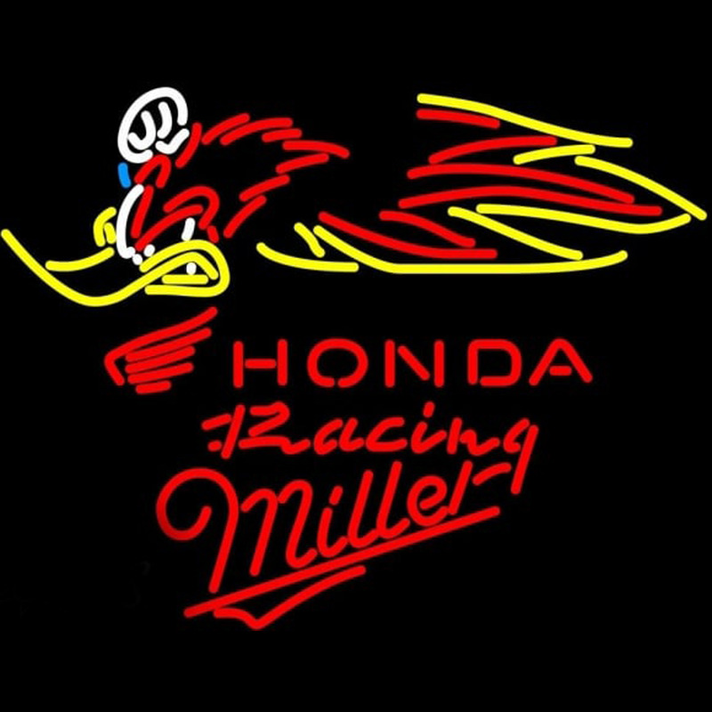 Miller Honda Racing Woody Woodpecker Crf 250,450 Beer Sign Neontábla