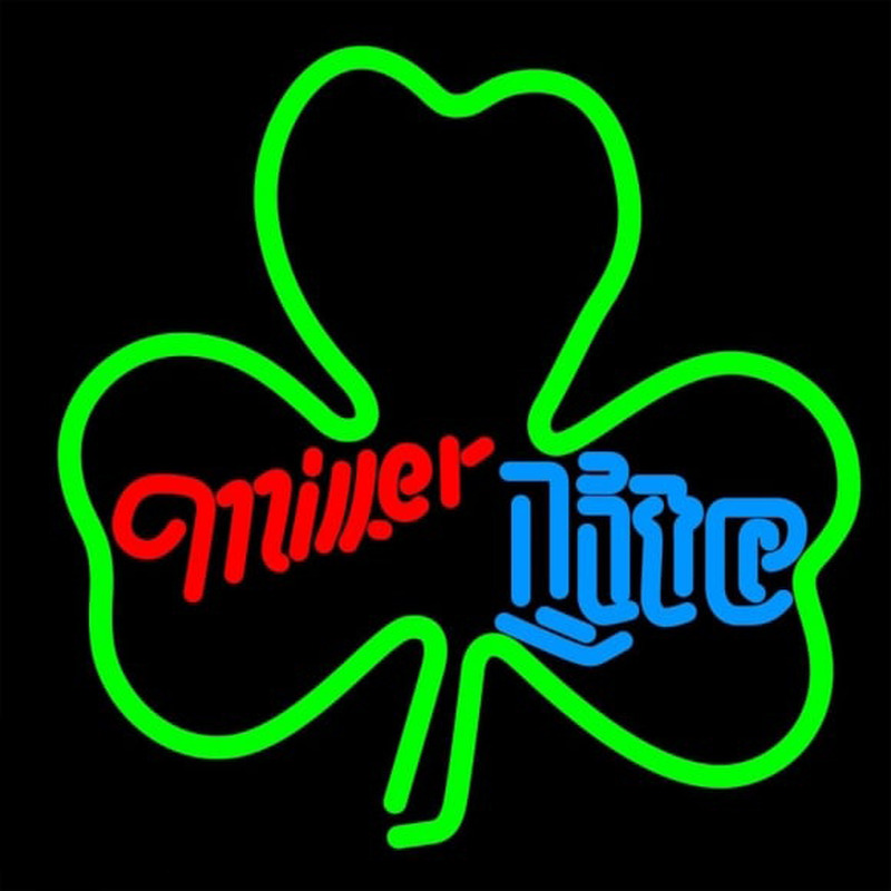 Miller Lite Green Clover Beer Sign Neontábla