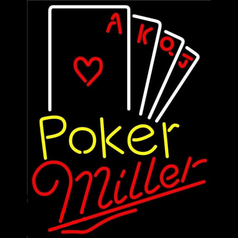 Miller Poker Ace Series Beer Sign Neontábla