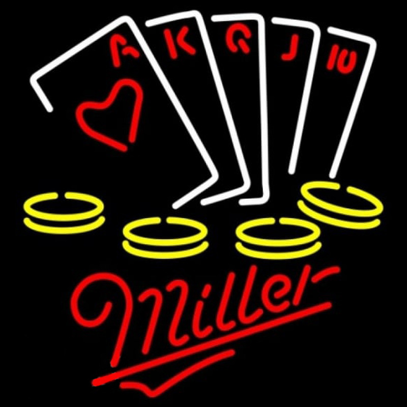 Miller Poker Ace Series Beer Sign Neontábla