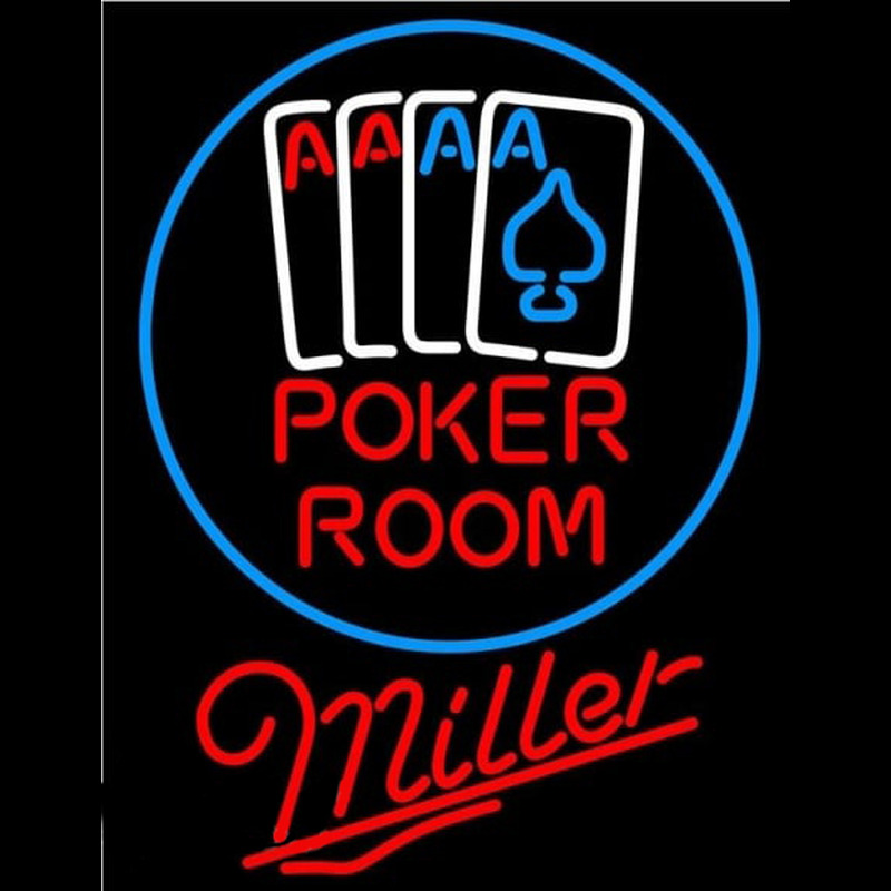 Miller Poker Room Beer Sign Neontábla