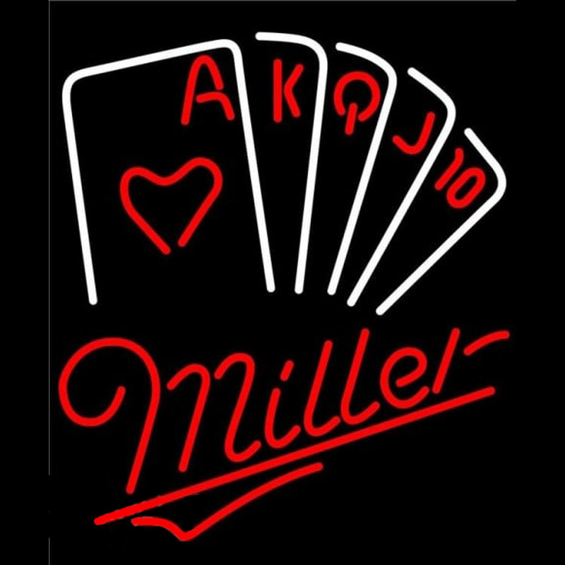 Miller Poker Series Beer Sign Neontábla