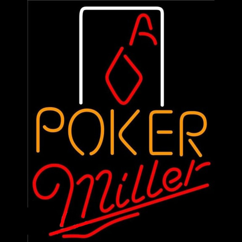 Miller Poker Squver Ace Beer Sign Neontábla