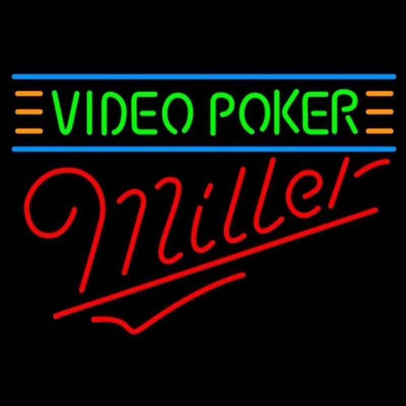 Miller Video Poker Beer Sign Neontábla