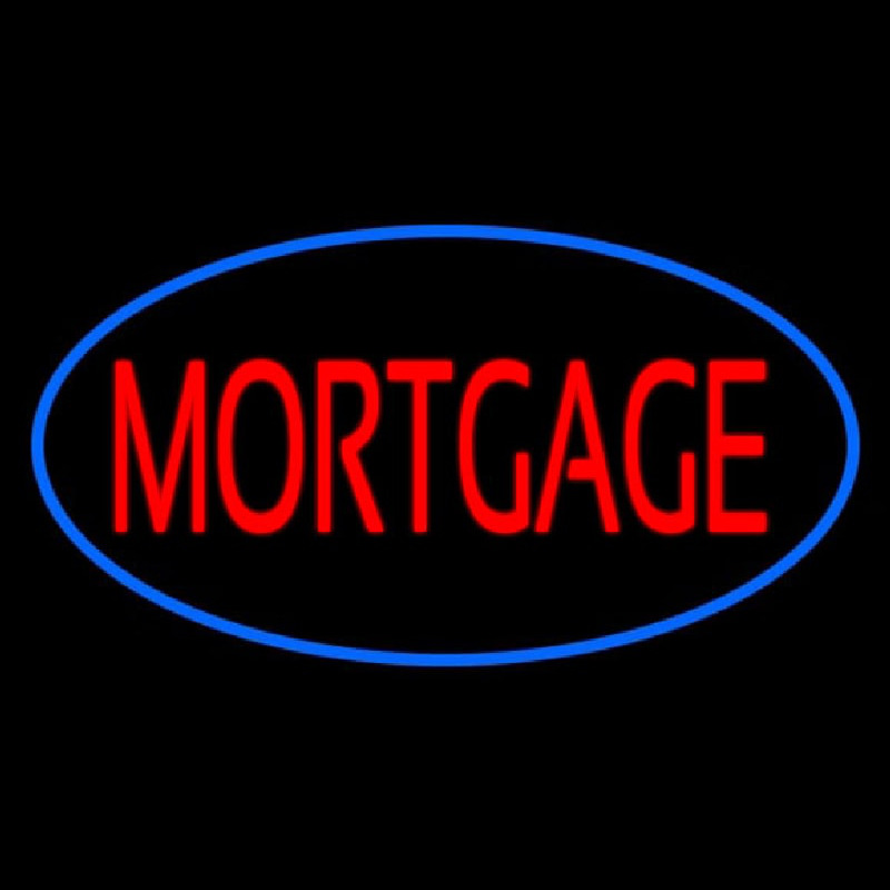 Mortgage Oval Blue Neontábla