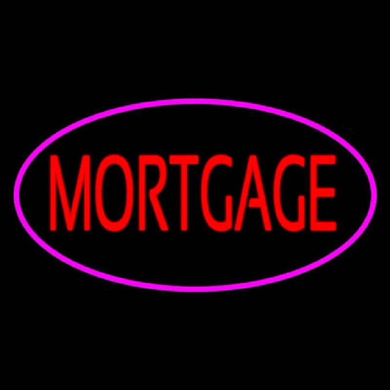 Mortgage Oval Pink Border Neontábla