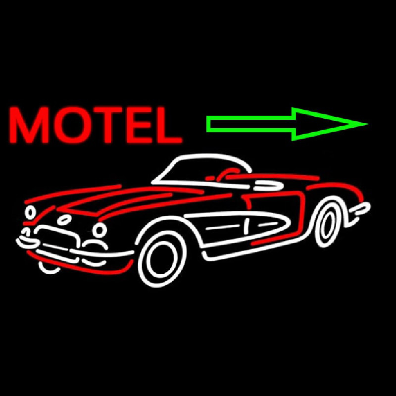 Motel Arrow With Car Logo Neontábla