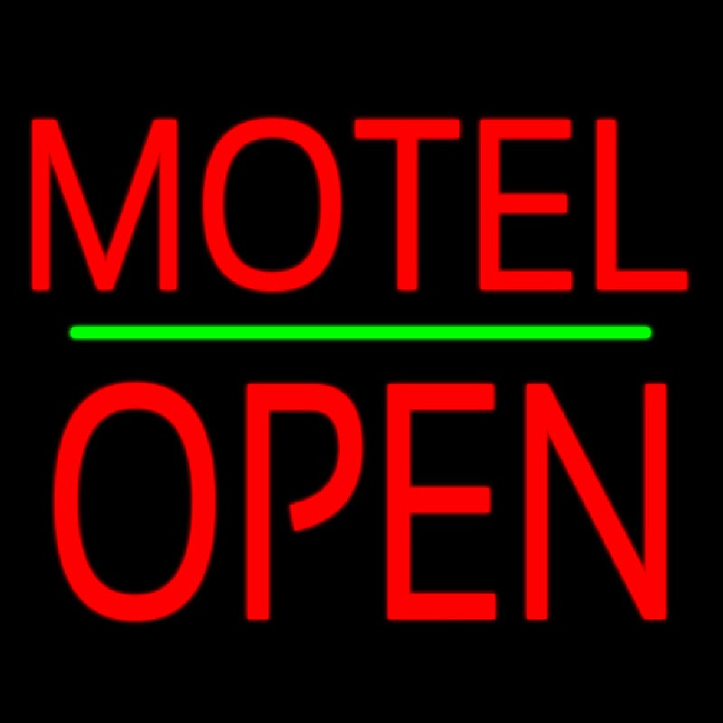 Motel Block Open Green Line Neontábla