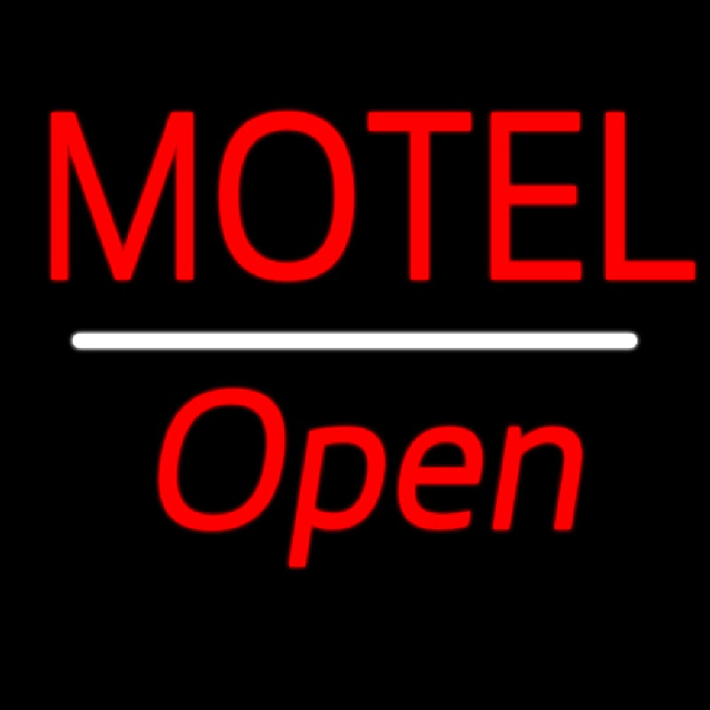 Motel Open White Line Neontábla