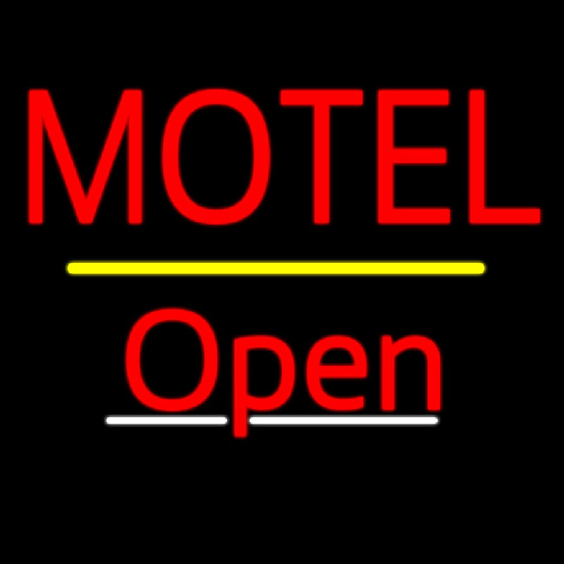 Motel Open Yellow Line Neontábla