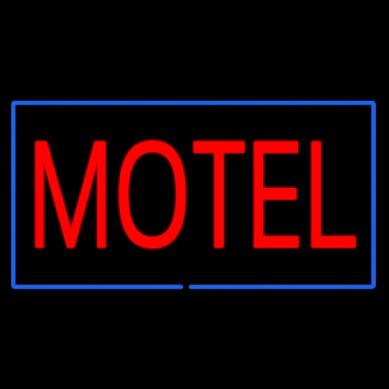 Motel With Blue Border Neontábla