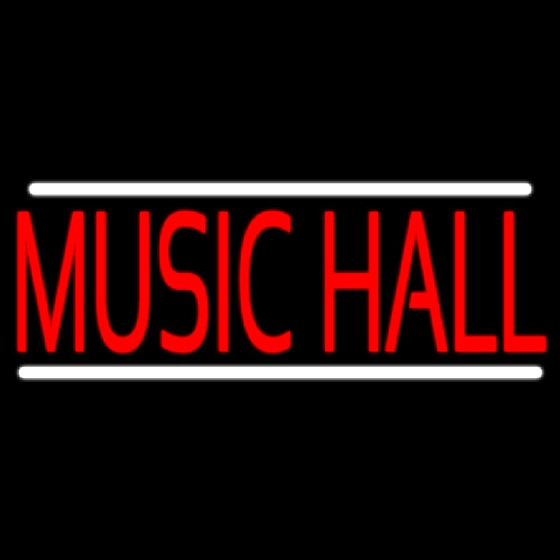 Music Hall White 1 Neontábla