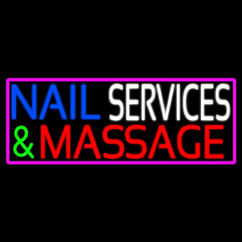 Nail Services And Massage Neontábla