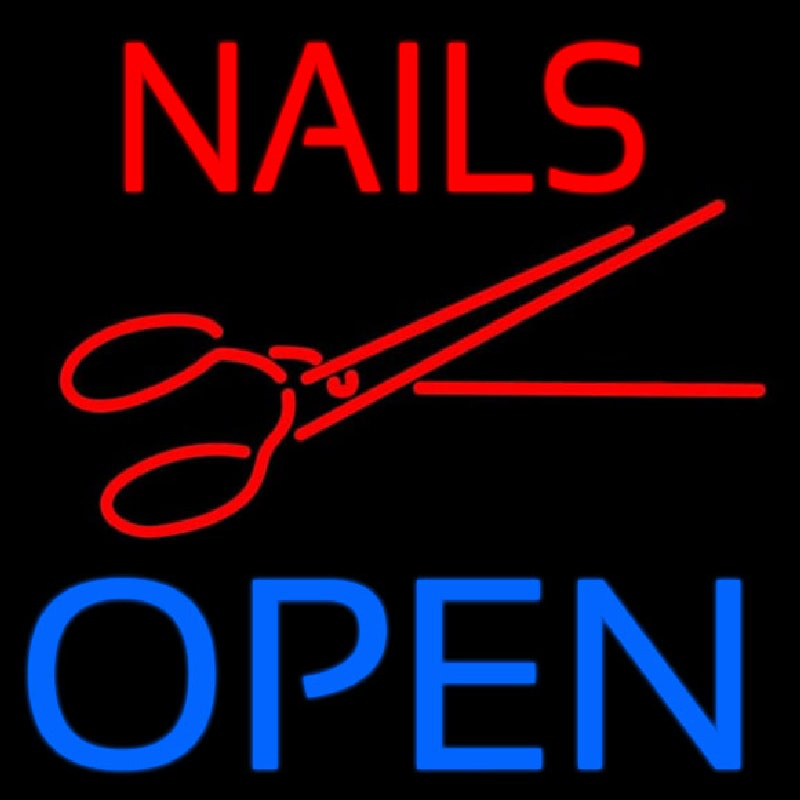 Nails Open With Scissors Neontábla