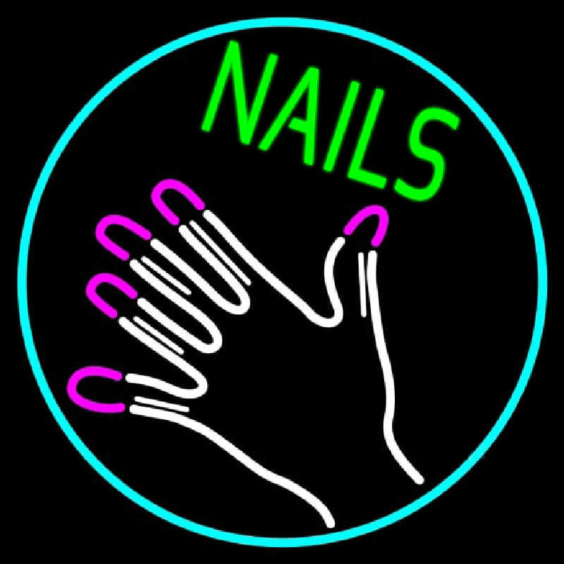 Nails With Hand Logo Neontábla