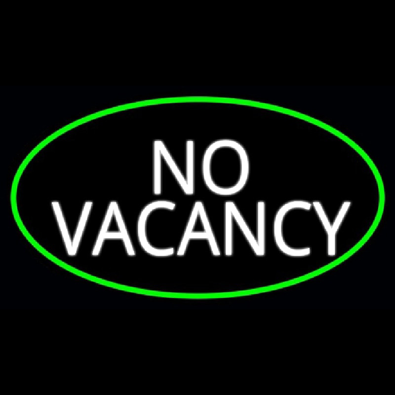 No Vacancy Oval Green Border Neontábla