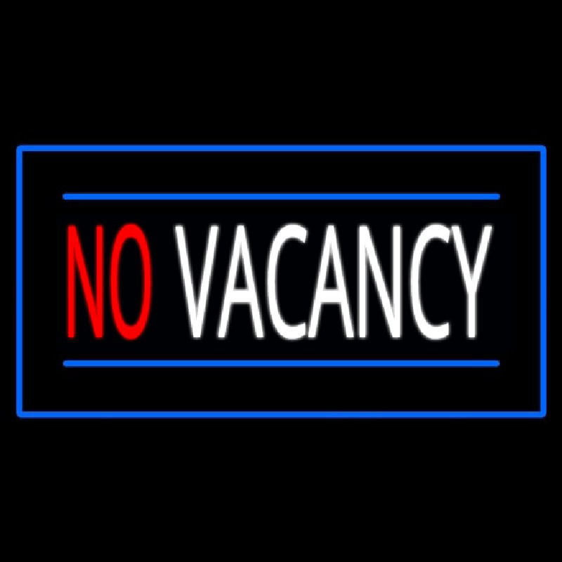 No Vacancy Rectangle Blue Neontábla