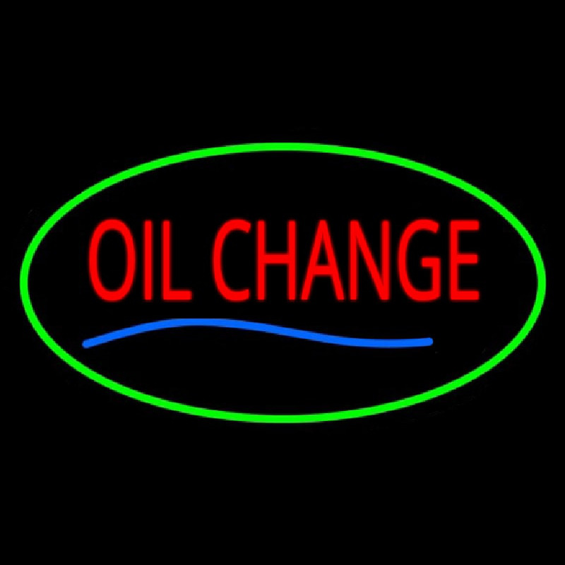 Oil Change Green Oval Neontábla