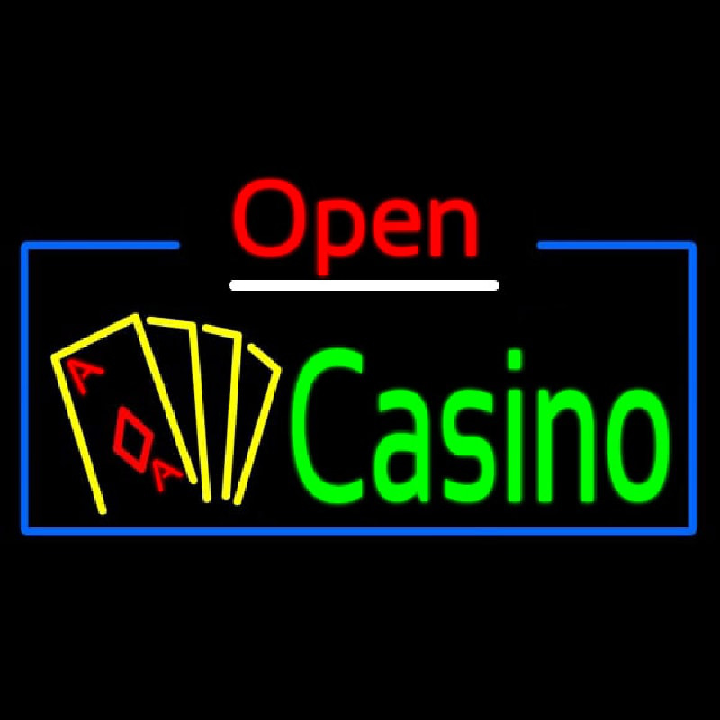 Open Casino With Cards Neontábla