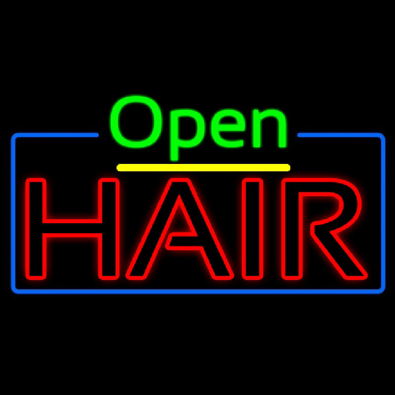 Open Double Stroke Hair Neontábla