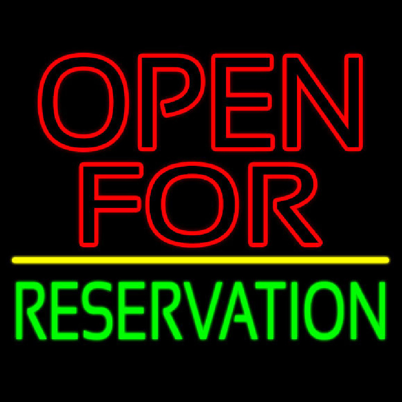 Open For Reservation With Line Neontábla