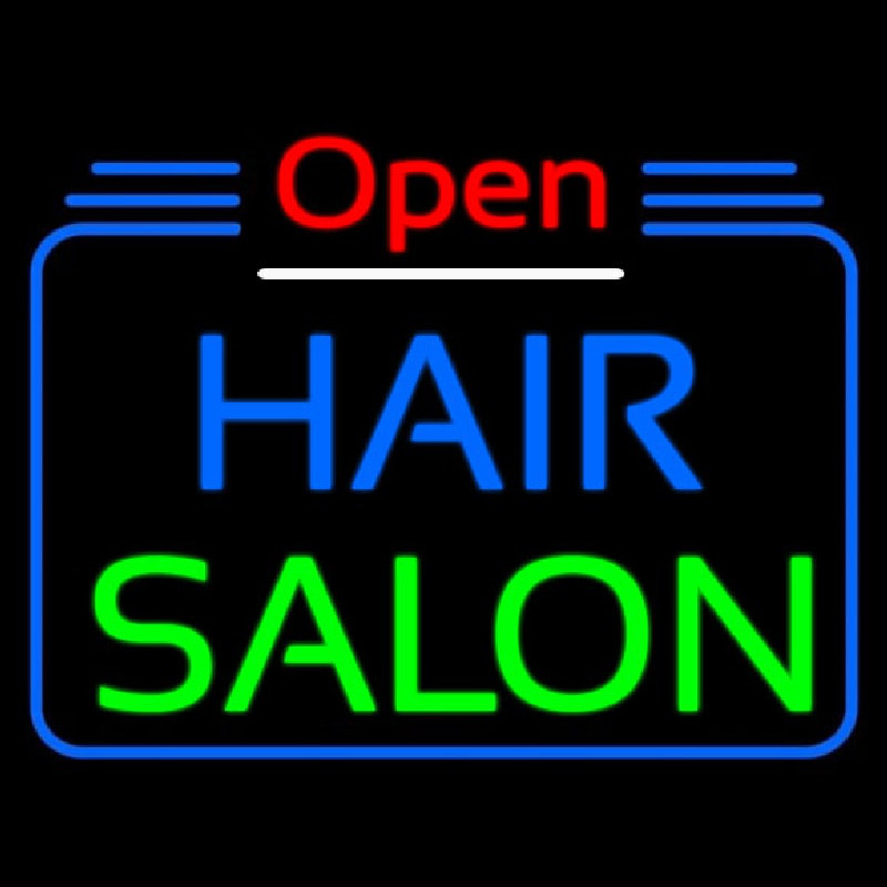 Open Hair Salon Neontábla