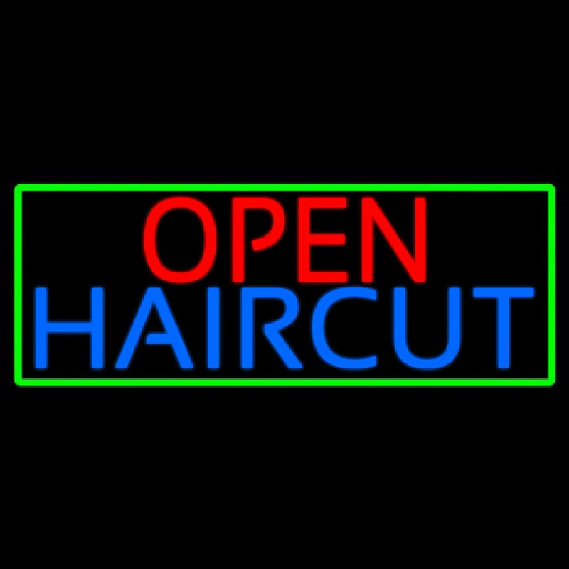 Open Haircut Neontábla