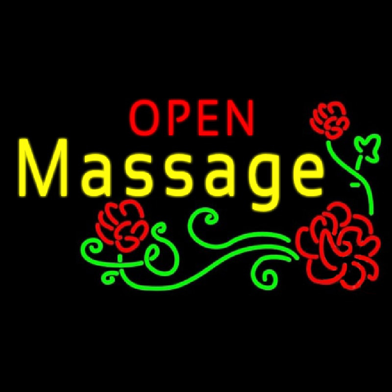 Open Massage Neontábla