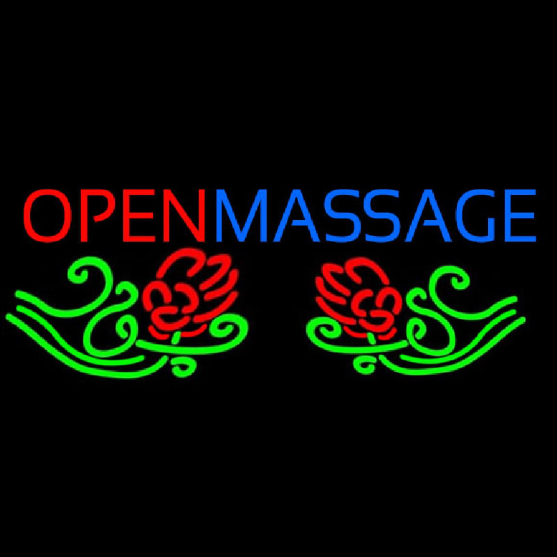 Open Massage Neontábla