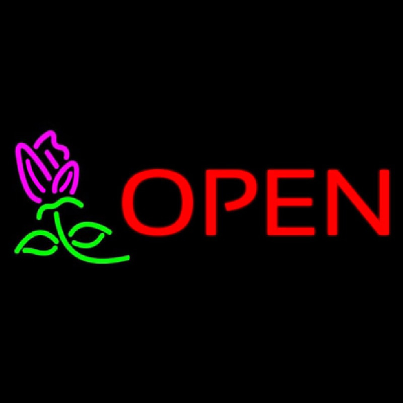 Open Rose Neontábla