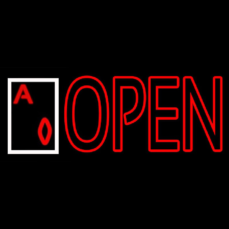 Open Royal Flush Poker Neontábla