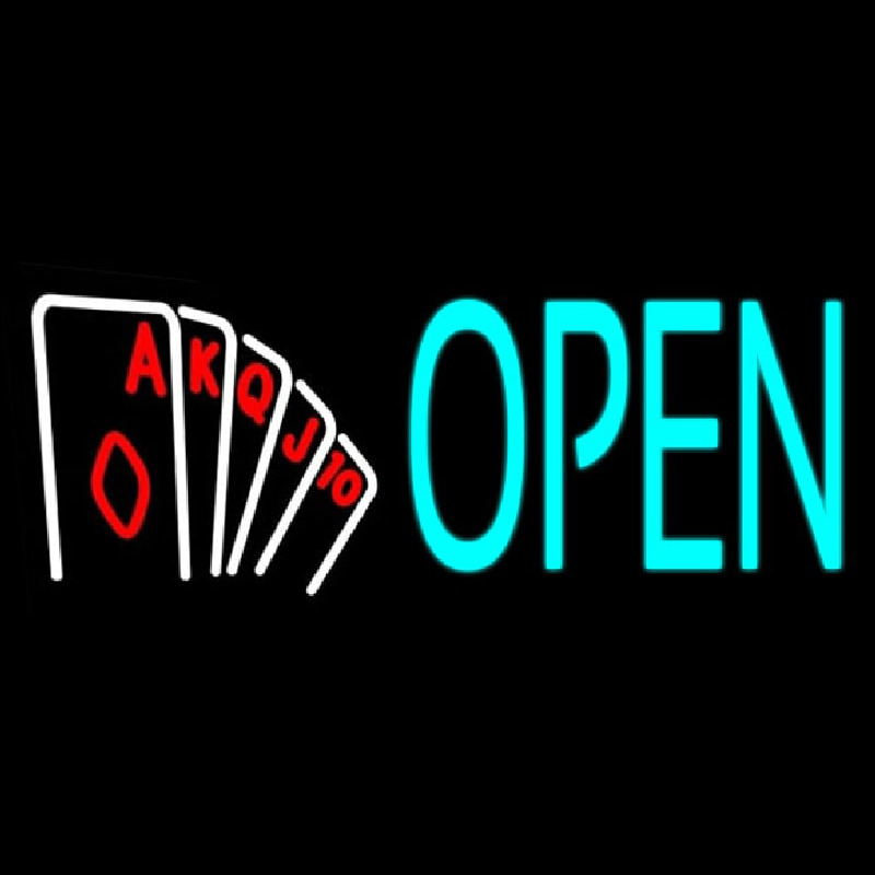 Open Royal Flush Poker Neontábla