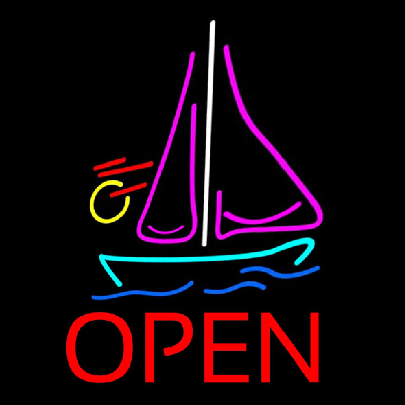 Open Sailboat Neontábla