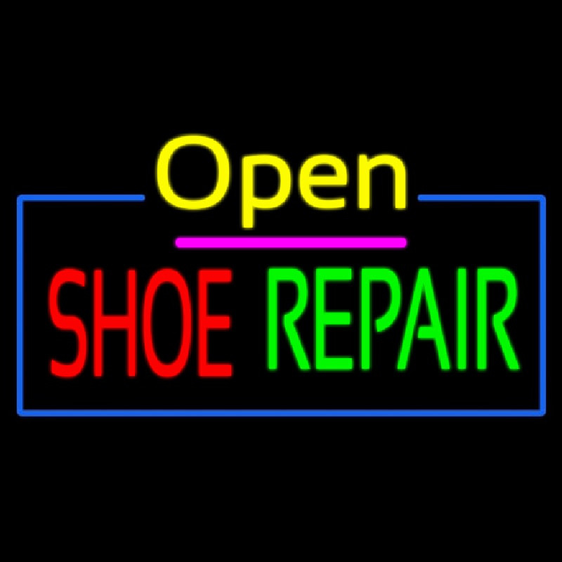 Open Shoe Repair Neontábla