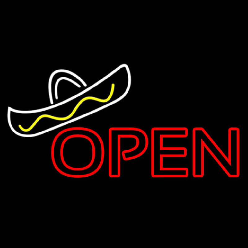 Open Sombrero Neontábla