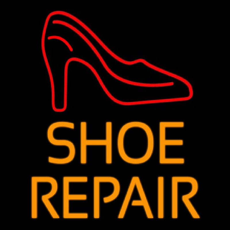 Orange Shoe Repair With Sandal Neontábla