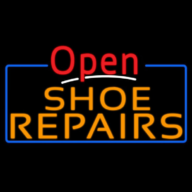 Orange Shoe Repairs Open Neontábla