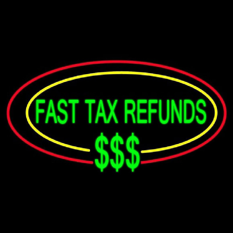 Oval Fast Ta  Refunds Neontábla