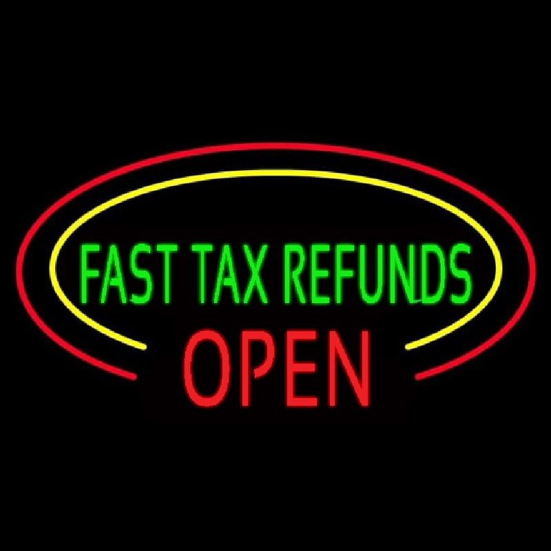 Oval Fast Ta  Refunds Open Neontábla