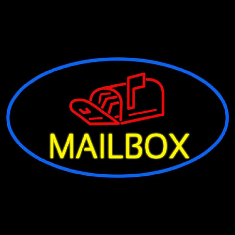 Oval Mailbo  With Logo Neontábla