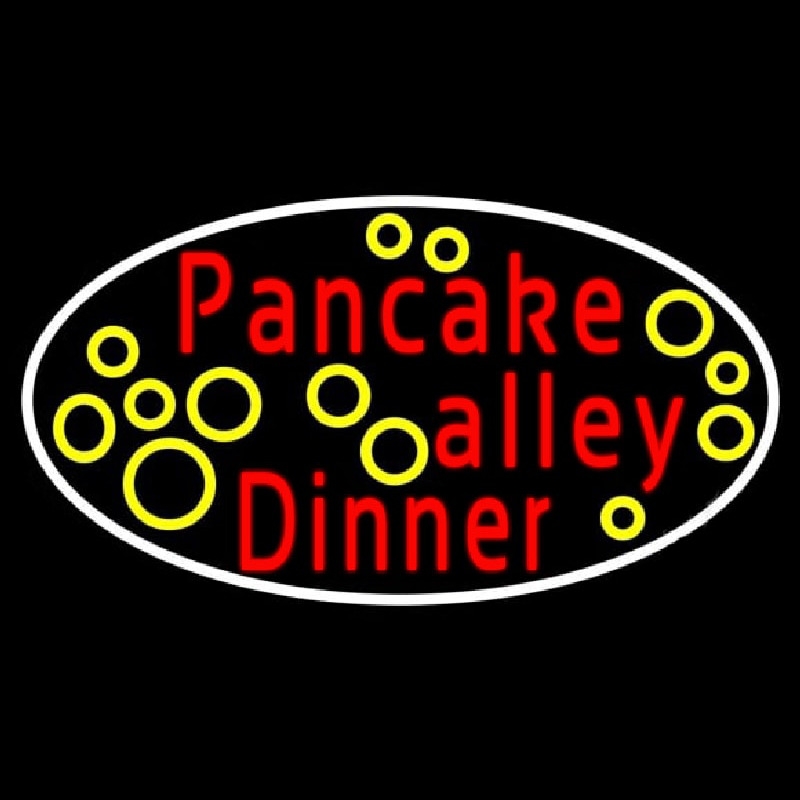 Oval Pancake Alley Dinner Neontábla