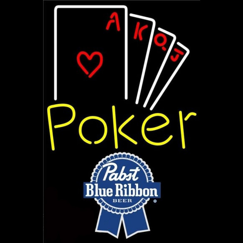 Pabst Blue Ribbon Poker Ace Series Beer Sign Neontábla