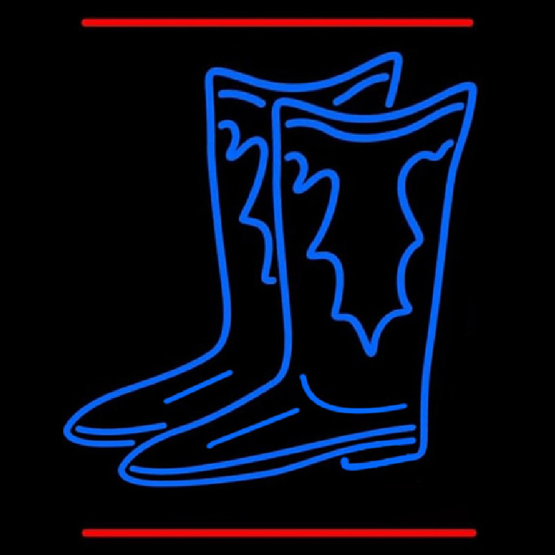 Pair Of Boots Logo With Line Neontábla