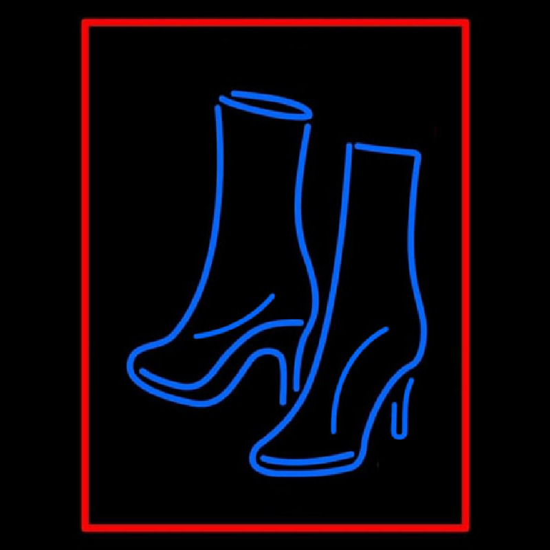 Pair Of Boots With Red Border Neontábla