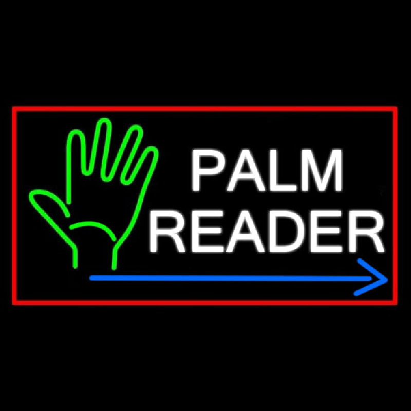 Palm Reader Arrow Red Border Neontábla