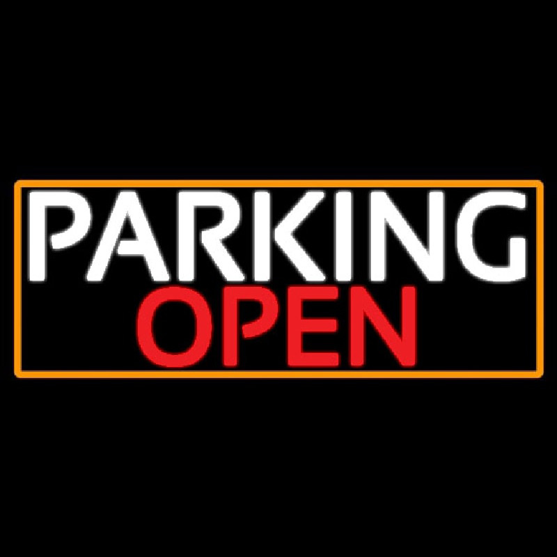 Parking Open With Orange Border Neontábla