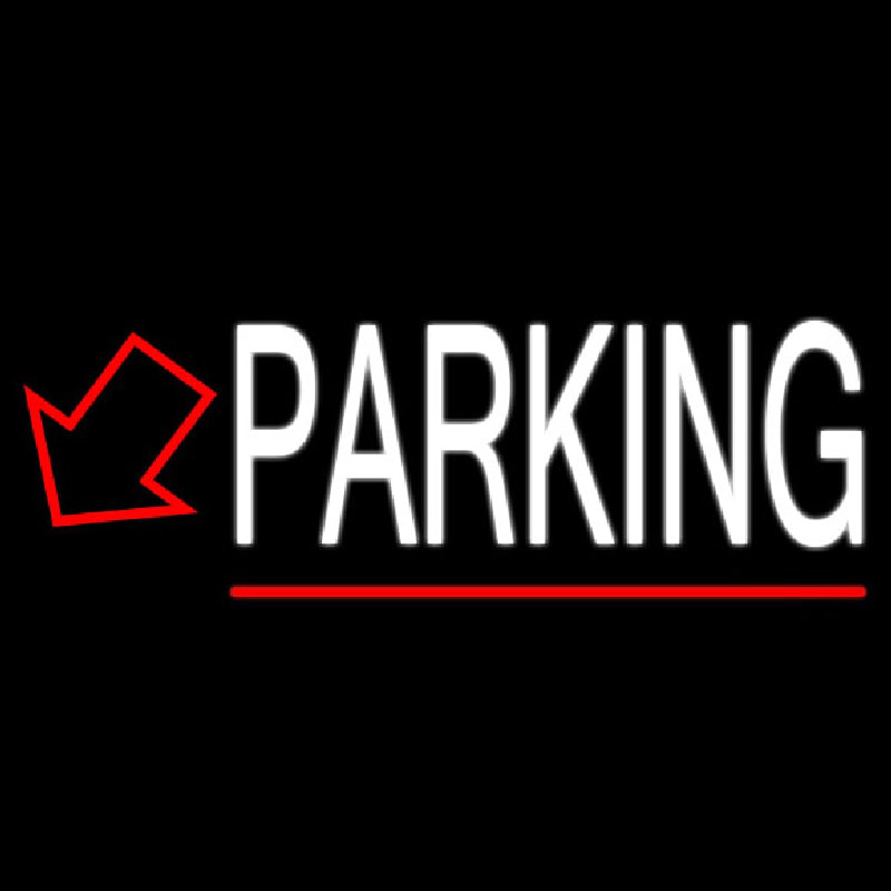 Parking With Down Arrow And Red Border Neontábla