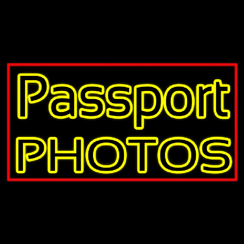 Passport Photos Block Neontábla