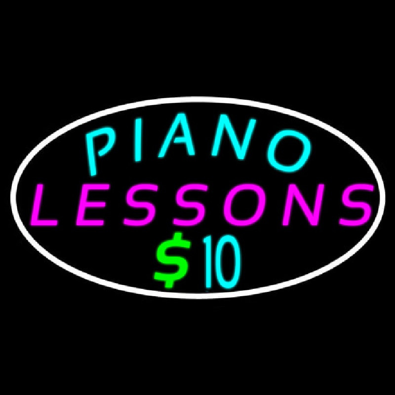 Piano Lessons Dollar Neontábla